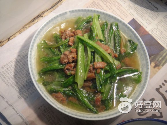 卤牛肉炒油麦菜