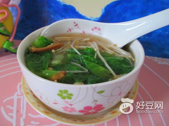 金针菇青菜汤