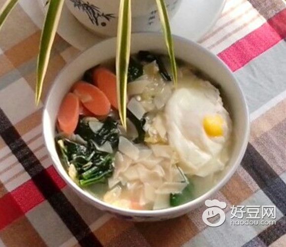 白菜炝锅面箕汤