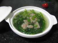 茼蒿滑肉汤