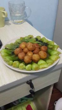 油菜烧土豆丸子