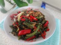 红椒炒蒲公英