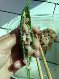 气豆酿肉