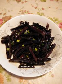 素炒紫色豇豆