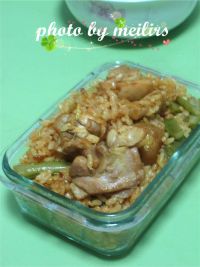 鸡腿四季豆焖饭