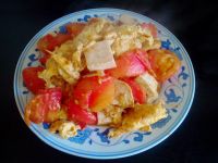 西红柿豆腐炒蛋