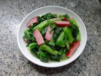 红培根炒菜芯