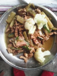 猪肉黄瓜炒花菜