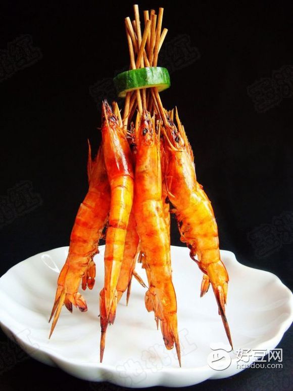 黑椒烤虾串