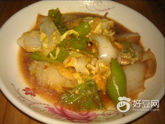 青椒炒圆白菜