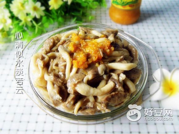 黄灯椒烩菌菇牛肉丸子