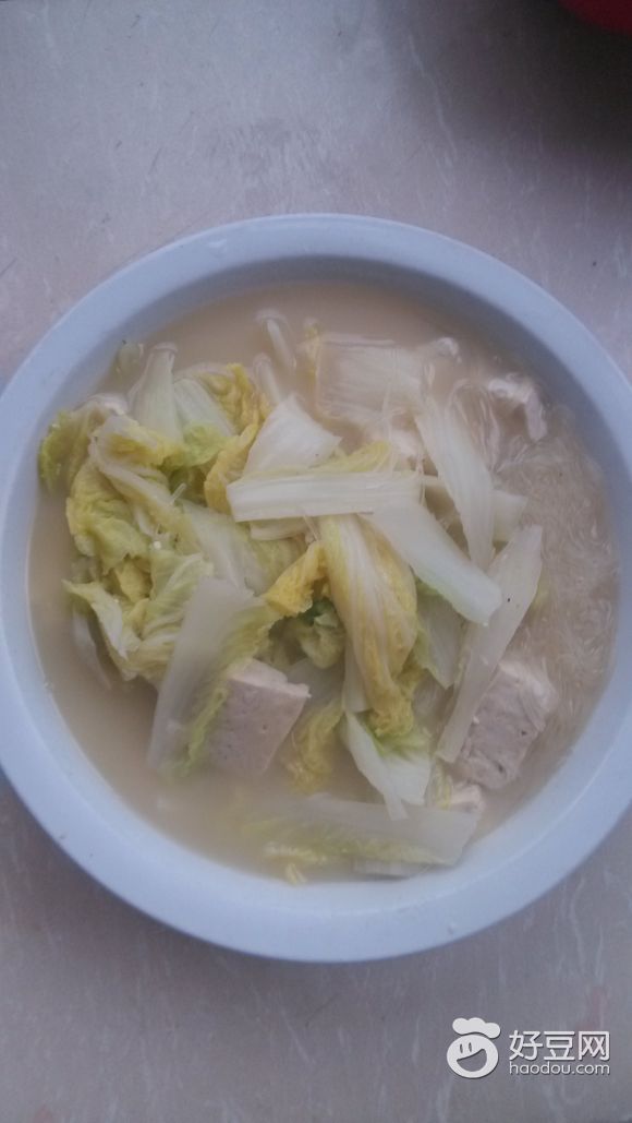 娃娃菜粉丝豆腐汤