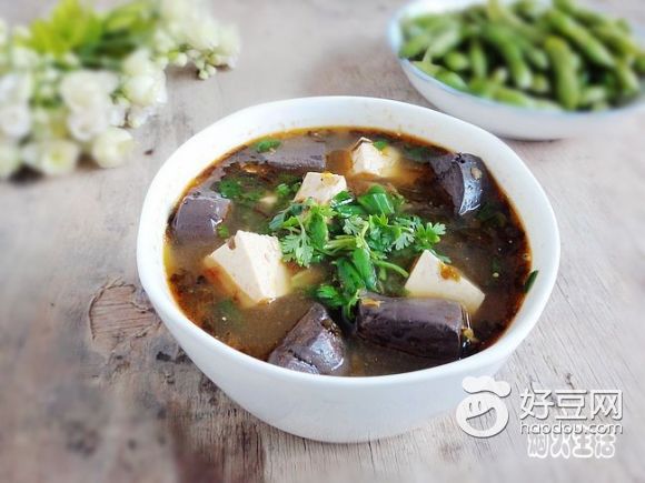 豆腐鸡血酸腌菜汤