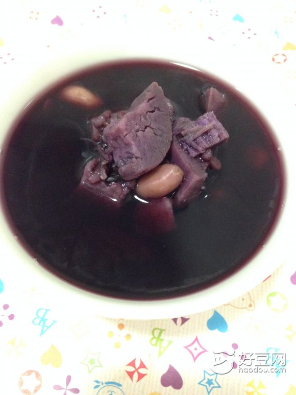 紫薯黑米粥