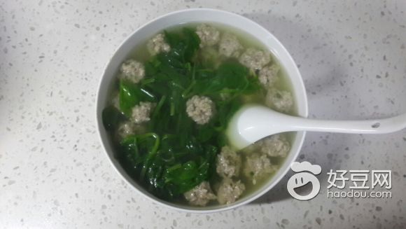 豌豆尖肉丸汤