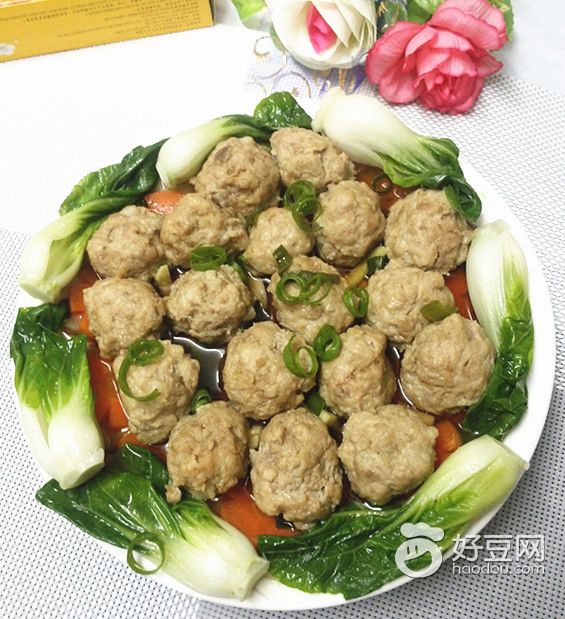 杏鲍茹蒸肉圆