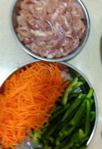 肉片炒双丝