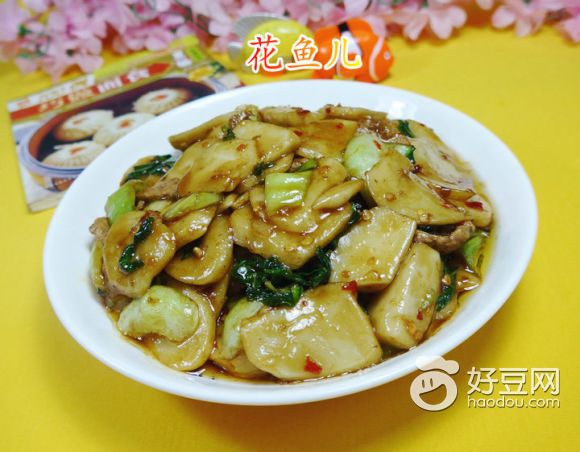 里脊肉青菜炒年糕