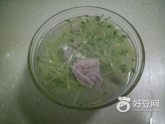 豌豆苗肉片汤