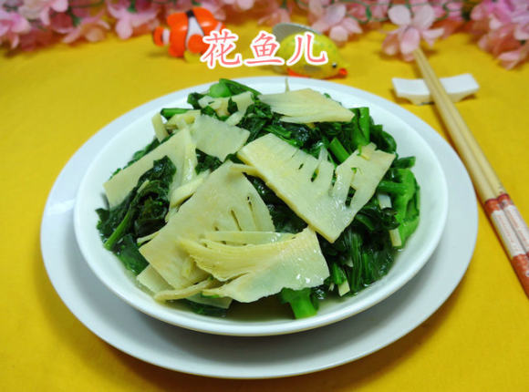 笋片炒油菜蕻