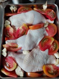 时蔬烤鸡腿