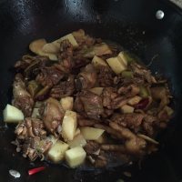 土豆块炖鸡肉