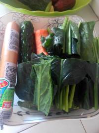 菠菜鸡蛋卷—瘦肉粥