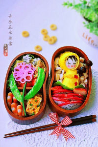 女孩花朵便当