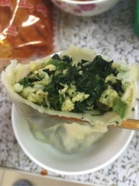 菠菜鸡蛋虾皮蒸饺