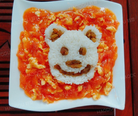 小熊番茄炒蛋饭