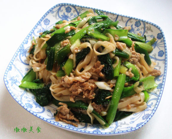 小白菜肉丝炒面