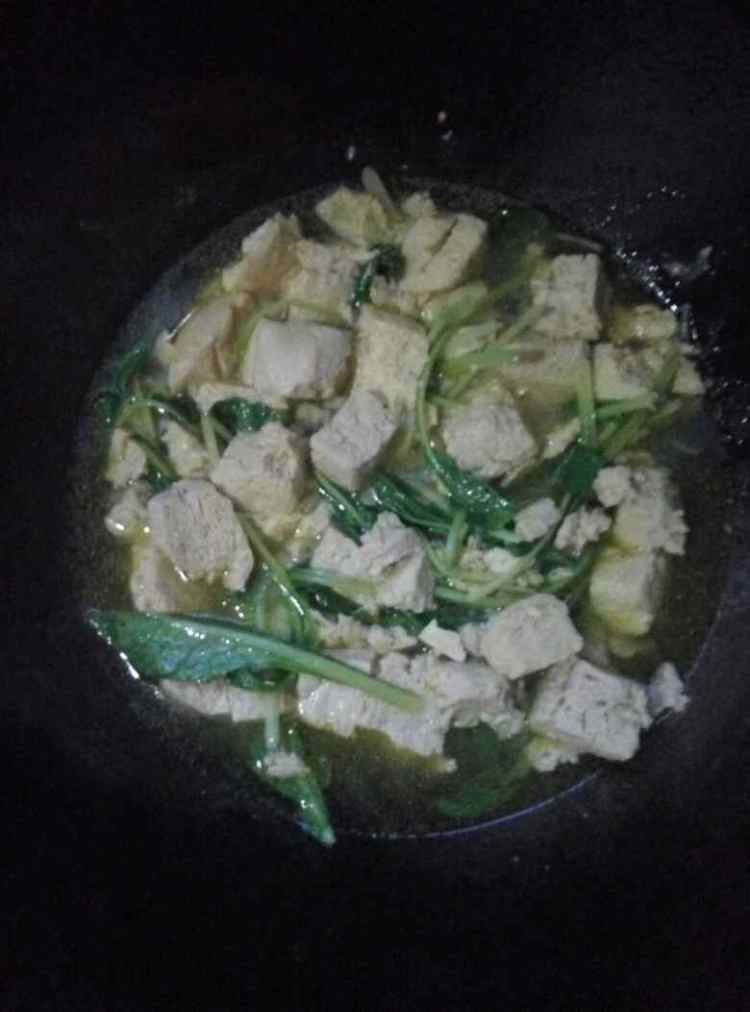 小白菜炖冻豆腐