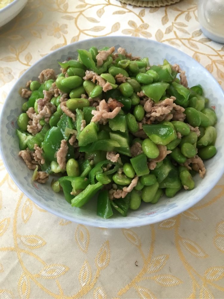 肉丝炒毛豆