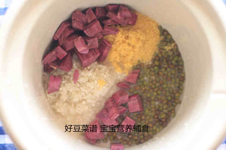 紫薯绿豆粥