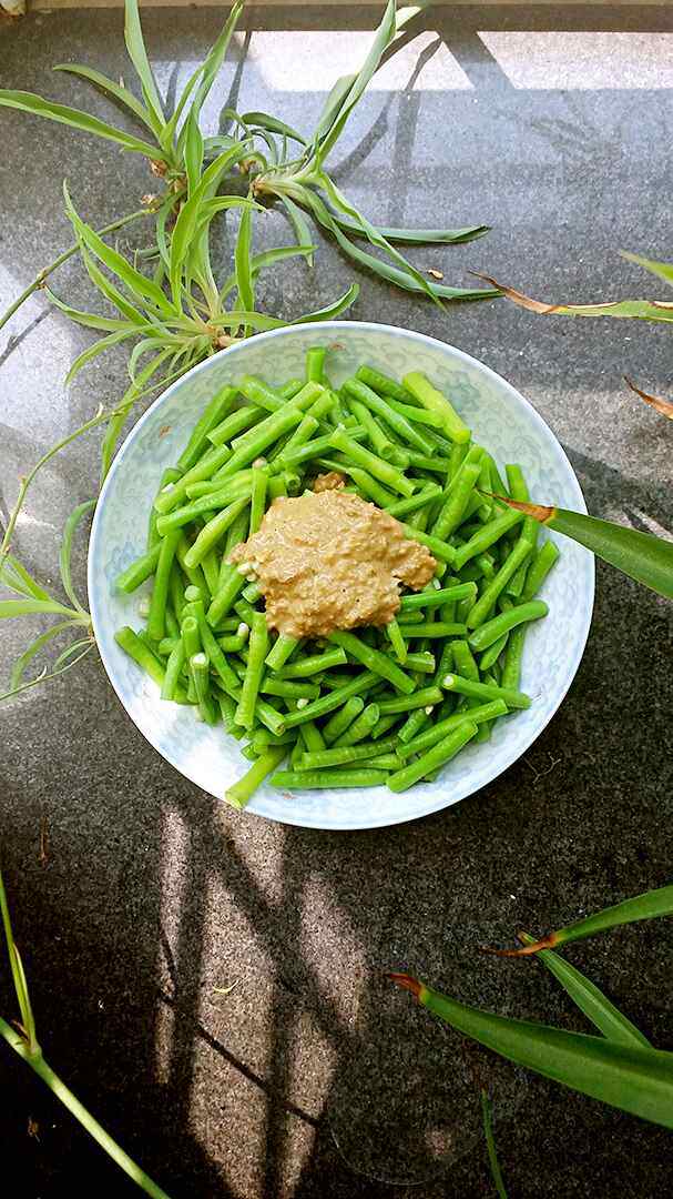 传统麻汁豆角