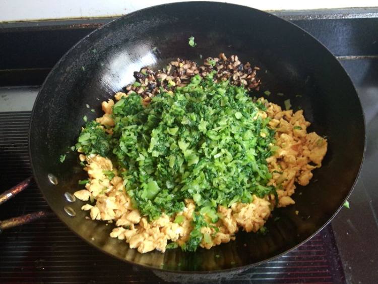 青菜鸡蛋生煎馄饨