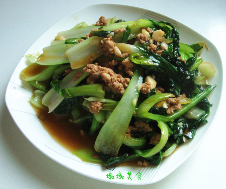 肉末烧油菜