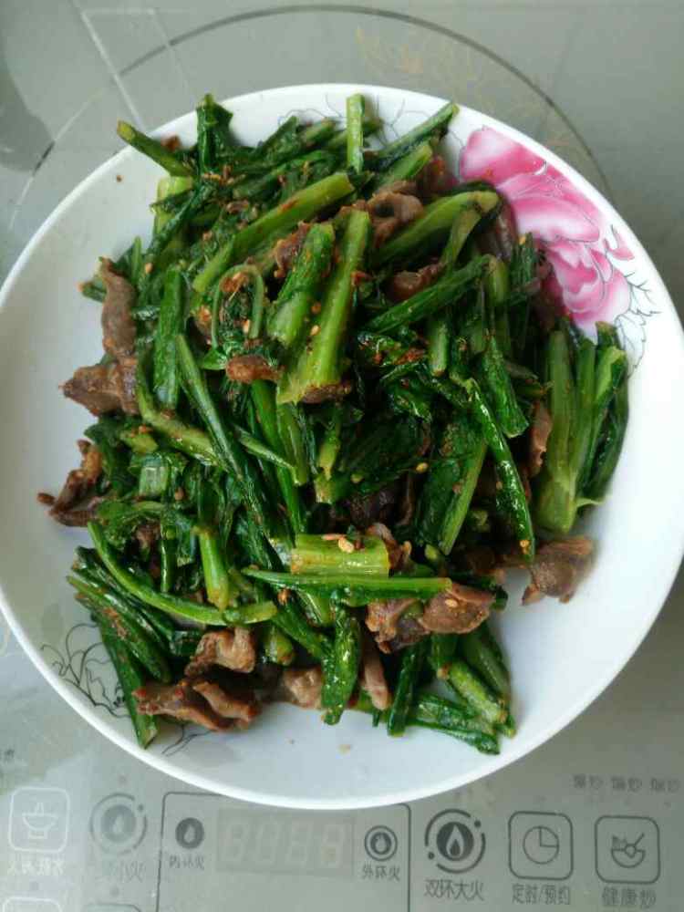 孜然鸡胗油麦菜