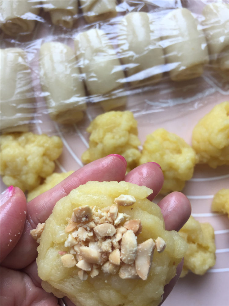 中式酥皮麻薯馅点心