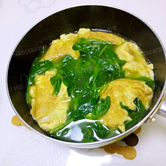 豌豆尖鸡蛋汤