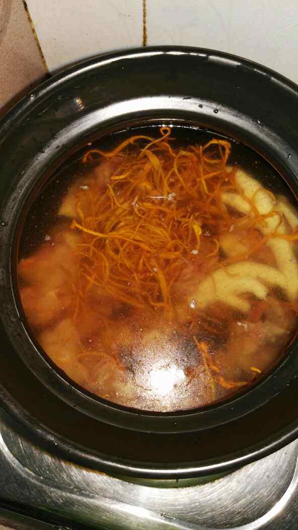 花旗参虫草花煲鸡