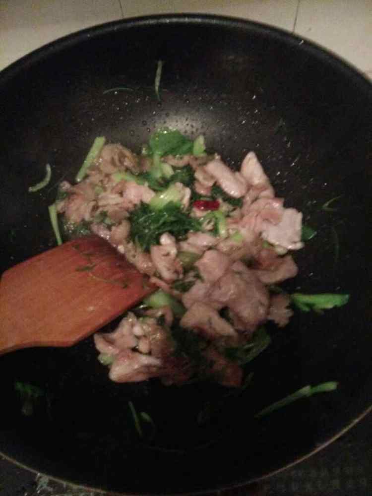 青菜炒肉片