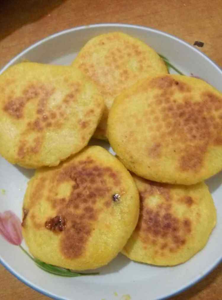 玉米豆沙饼