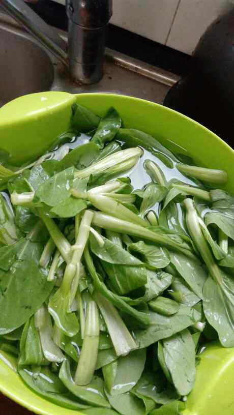 鸡毛菜肉丝炒面