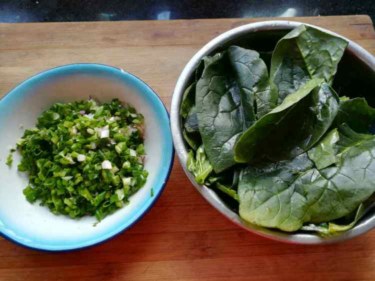 豆渣菠菜发面饼