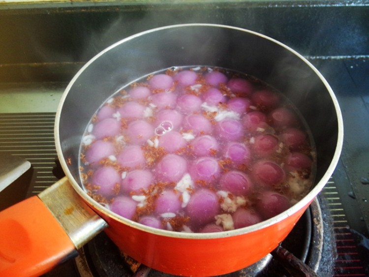 桂花酒酿紫薯汤圆