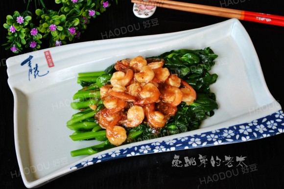 蚝油虾仁菜薹