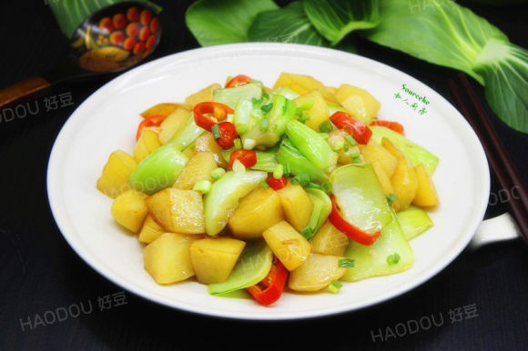 上海青炖土豆