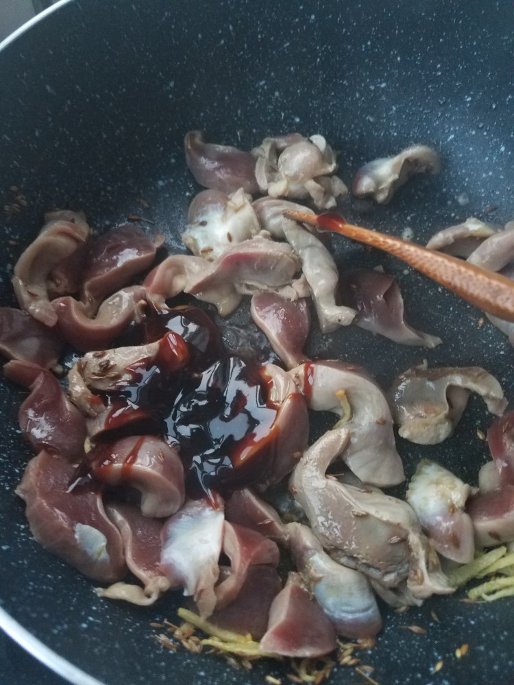 孜然耗油鸡胗