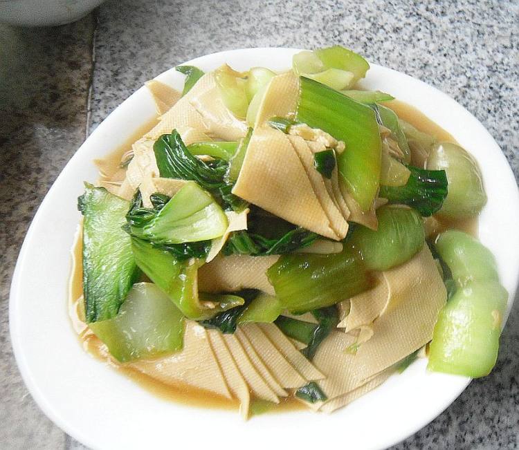 干豆腐烧油菜